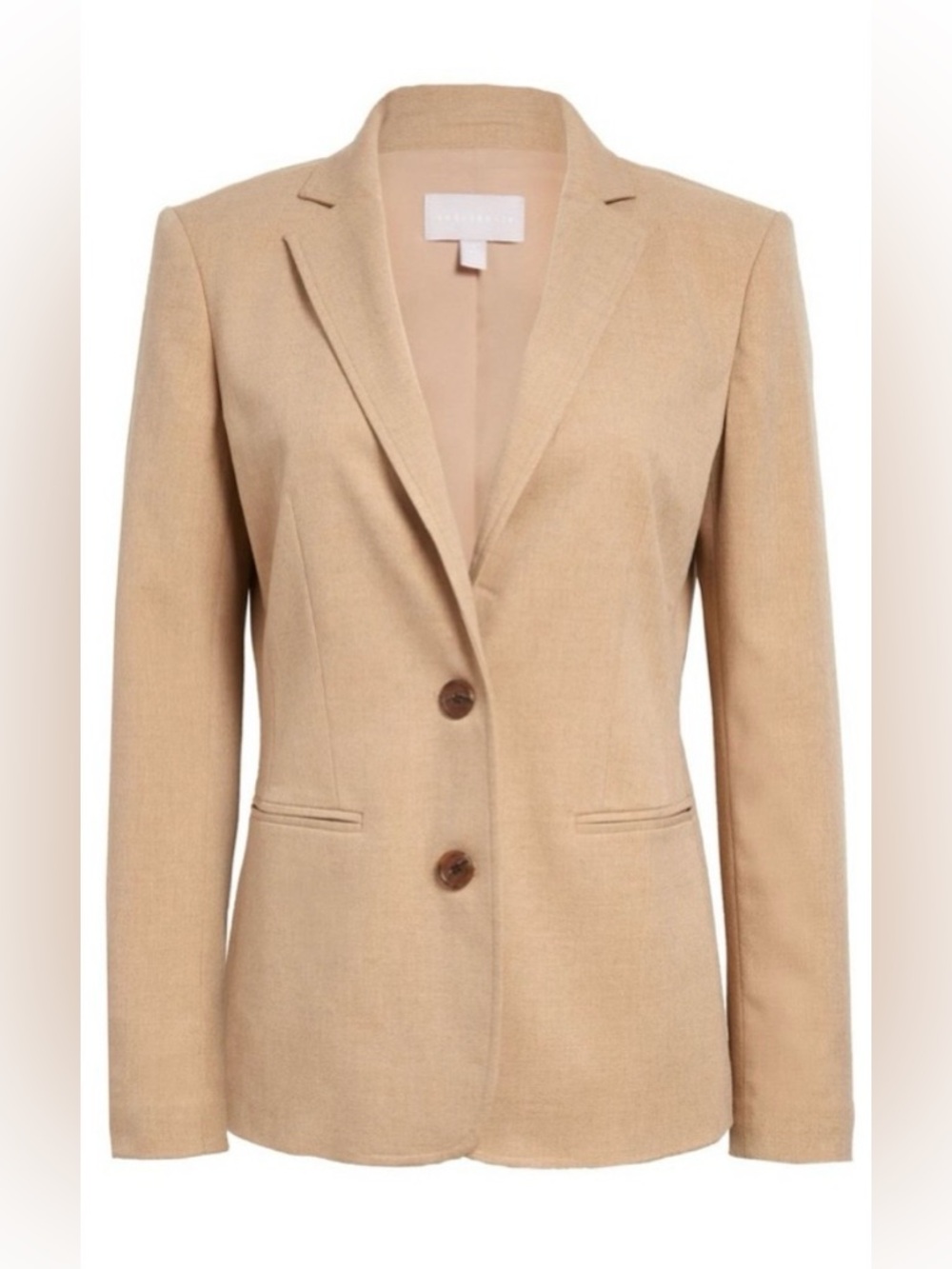 Chelsea 28 Classic Women's Tan Blazer Jacket - Tailored Two-Button - Picture 2 of 16